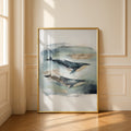 Humpback Whale Art Print, Ocean Animal Poster, Nautical Wall Art, Watercolour Sea Decor