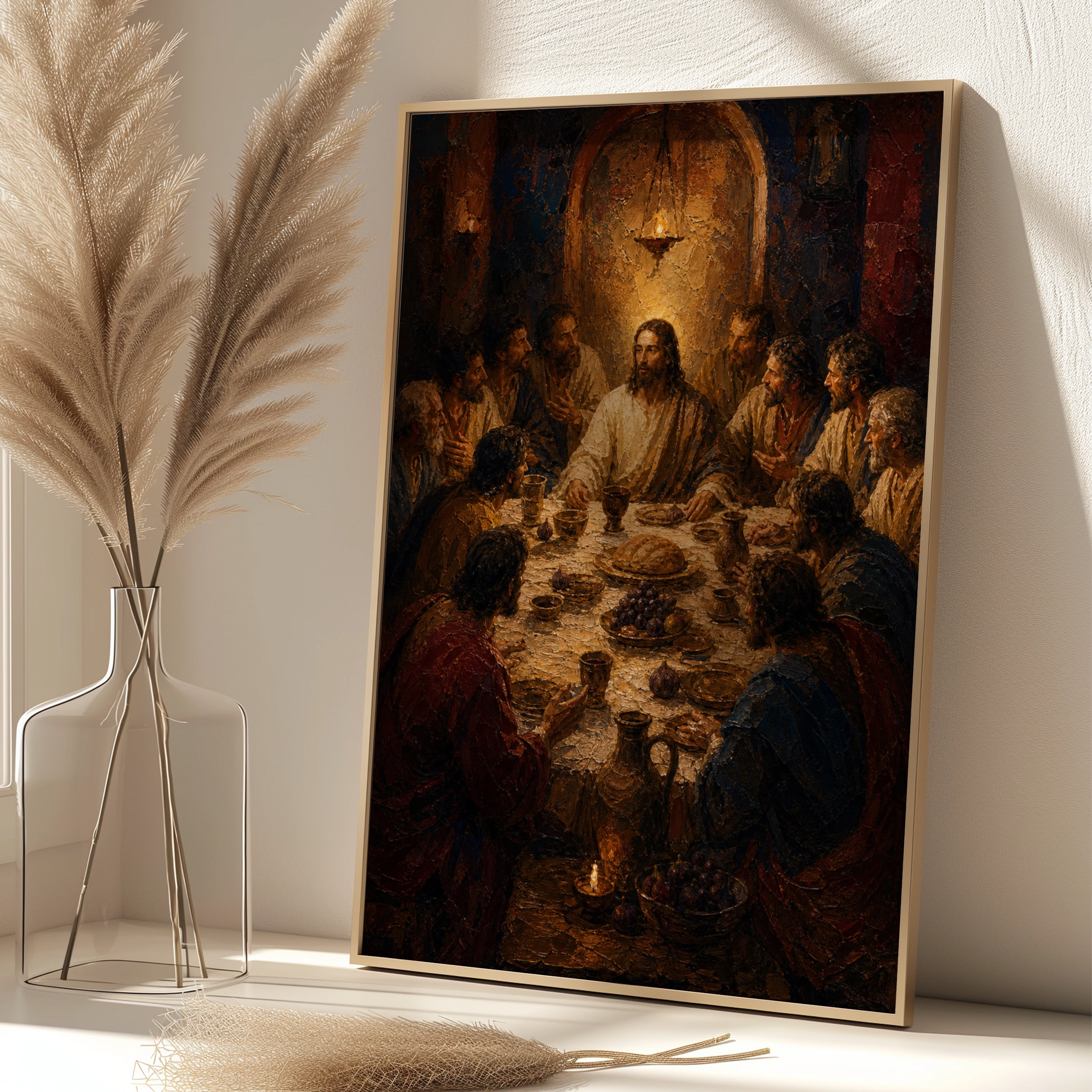 The Last Supper Poster, Jesus Christ Wall Art, Christian Biblical Print, Religious Home Decor