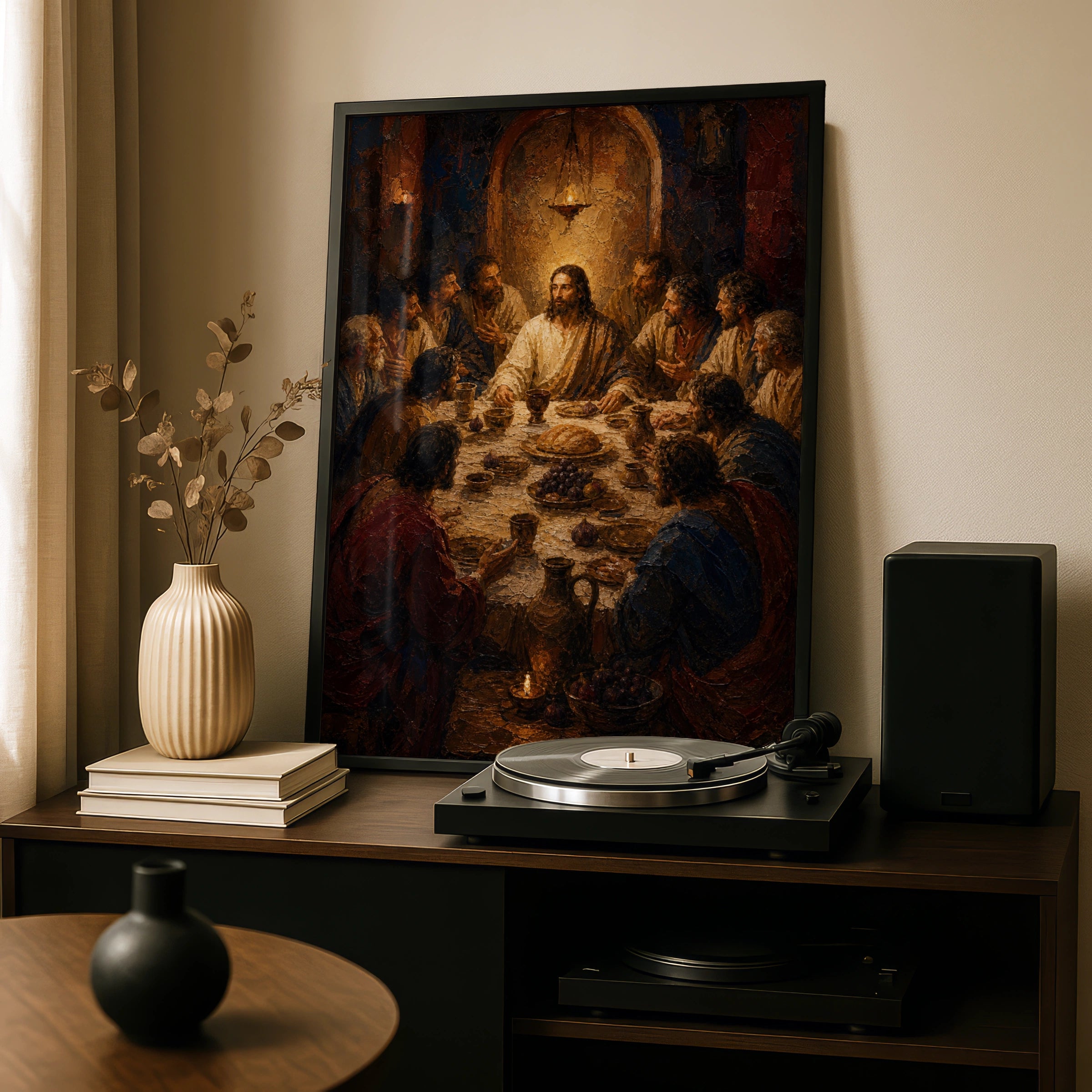 The Last Supper Poster, Jesus Christ Wall Art, Christian Biblical Print, Religious Home Decor