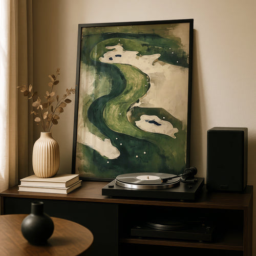 Abstract Golf Course Poster, Green Fairway Art Print, Golf Wall Art, Golfer Gift