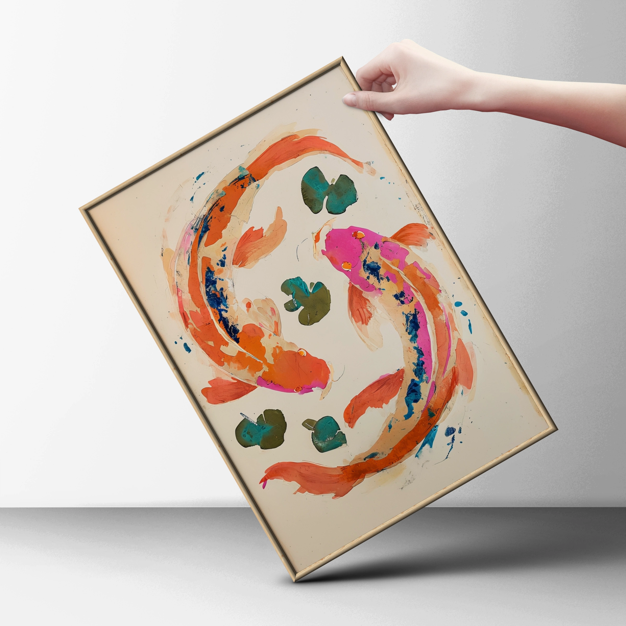 Koi Fish Wall Art, Japanese Koi Poster, Colourful Fish Print, Zen Home Decor