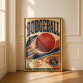 Dodgeball Retro Vintage Sports Poster, School Yard PE Champions Wall Art Print